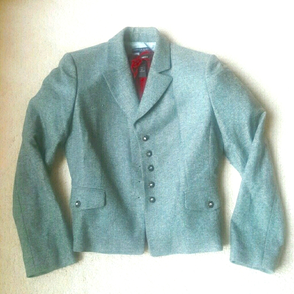 wool tweed blazer jacket coat